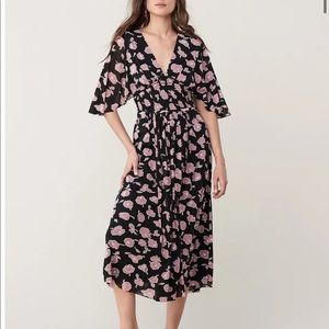 NWT DVF Shirred Stretch Mesh Midi Dress